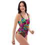 Cat Hippie Psychedelic One Piece Swimsuite