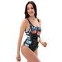 Cat Style Print One Piece Swimsuite