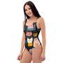 Cat Style Print One Piece Swimsuite