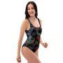 Chinese Dragon Character Print One Piece Swimsuite