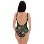 Chinese Green Dragon Print One Piece Swimsuite