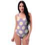 Chocolate Brown Polka Dot One Piece Swimsuite