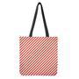 Christmas Candy Cane Stripe Print Tote Bag