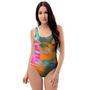 Colorful Abstract Tie Dye One Piece Swimsuite