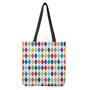 Colorful Argyle Pattern Print Tote Bag