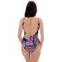 Colorful Butterfly Print One Piece Swimsuite