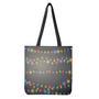 Colorful Christmas String Lights Print Tote Bag