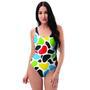 Colorful Cow Print One Piece Swimsuite