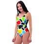 Colorful Cow Print One Piece Swimsuite