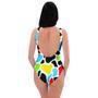 Colorful Cow Print One Piece Swimsuite