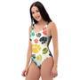 Colorful Doodle Paw One Piece Swimsuite