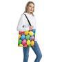 Colorful Easter Eggs Print Tote Bag