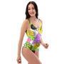 Colorful Mix Fruit Pineapple Hawaiian Print One Piece Swimsuite