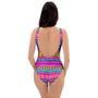 Colorful Neon Tribal Navajo Aztec Print One Piece Swimsuite