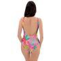 Colorful Palm Tree Hawaiian Print One Piece Swimsuite