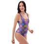 Colorful Paw One Piece Swimsuite