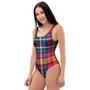 Colorful Plaid Tartan One Piece Swimsuite