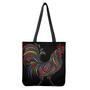 Colorful Rooster Print Tote Bag