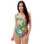 Colorful Rose Flower One Piece Swimsuite