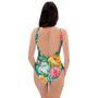 Colorful Rose Flower One Piece Swimsuite