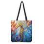 Colorful Seahorse Print Tote Bag