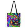 Colorful Spiral Trippy Print Tote Bag