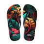 Colorful Tropical Flower Flip Flops.