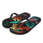 Colorful Tropical Flower Flip Flops.