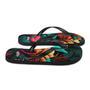 Colorful Tropical Flower Flip Flops.