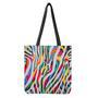 Colorful Zebra Pattern Print Tote Bag