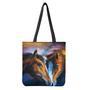 Couple Horses Painting Print Tote Bag