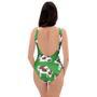 Cow In Green Grass Print One Piece Swimsuite