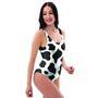 Cow Print One Piece Swimsuite