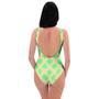 Cream And Teal Polka Dot One Piece Swimsuite