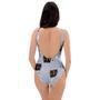 Cute Astronaut Cat Print One Piece Swimsuite