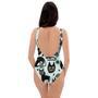 Cute Black Cat Print One Piece Swimsuite