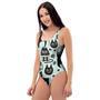 Cute Black Cat Print One Piece Swimsuite