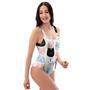 Cute Cat Face Print One Piece Swimsuite