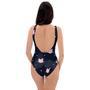 Cute Cat Polka Dot Print One Piece Swimsuite