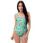 Cute Cow Floral Print One Piece Swimsuite