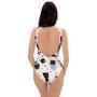 Cute Meow Astronaut Cat Print One Piece Swimsuite