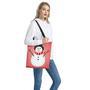 Cute Snowman Print Tote Bag