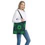 Dark Green Kaleidoscope Print Tote Bag