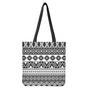 Dark Grey Aztec Pattern Print Tote Bag