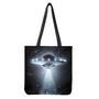 Dark Night Ufo Print Tote Bag