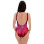 Dark Red Tie Dye One Piece Swimsuite