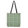 Eggplant With Leaves And Flowers Print Tote Bag