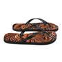 Faux Brown Leather Scrolled Design -Brown Flip-Flops