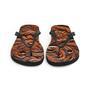 Faux Brown Leather Scrolled Design -Brown Flip-Flops