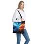 Fire And Ice Energy Print Tote Bag